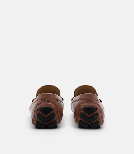 Leather Horsebit Moccasins - Brown