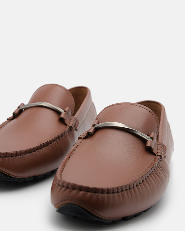 Leather Horsebit Moccasins - Brown
