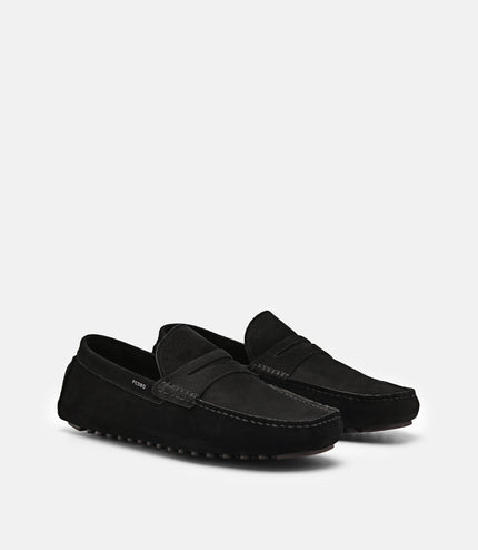 Leather Penny Moccasins - Black