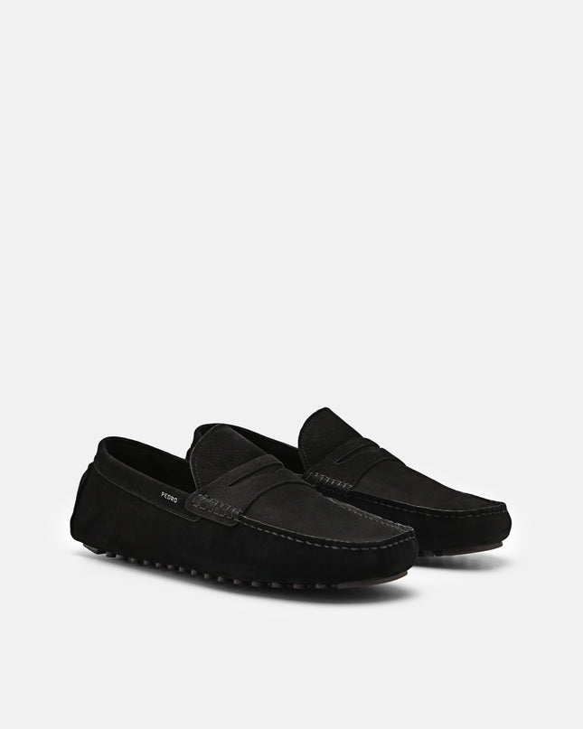 Leather Penny Moccasins - Black