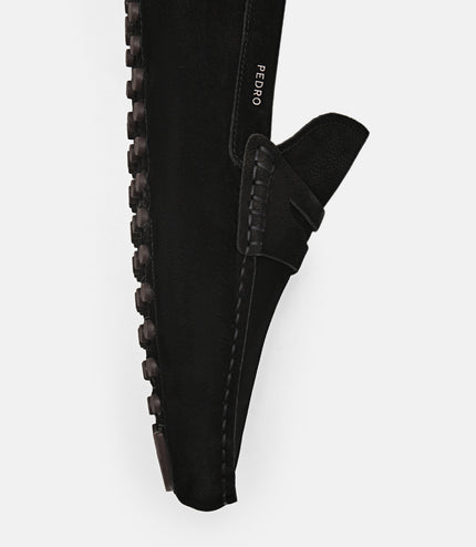 Leather Penny Moccasins - Black