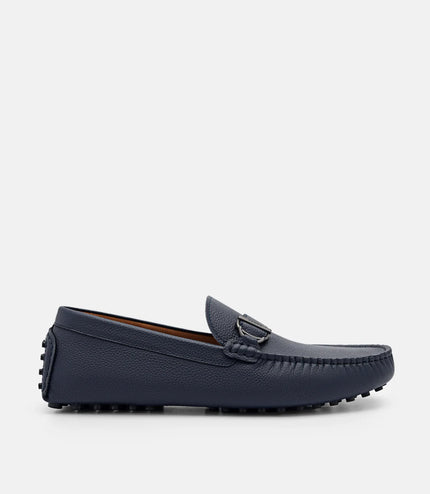 Jackson Leather Moccasins - Navy