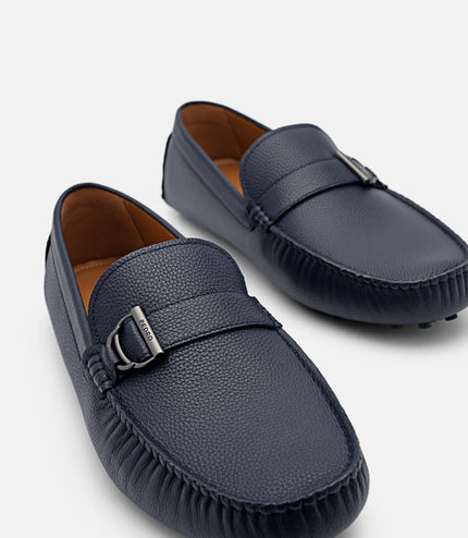 Jackson Leather Moccasins - Navy