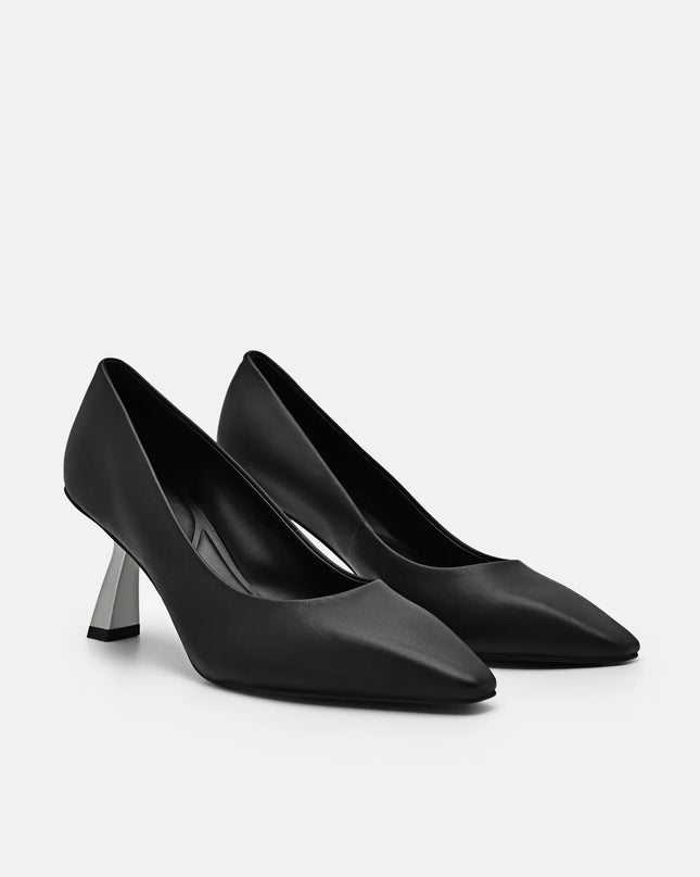 Amelie Leather Pumps - Black