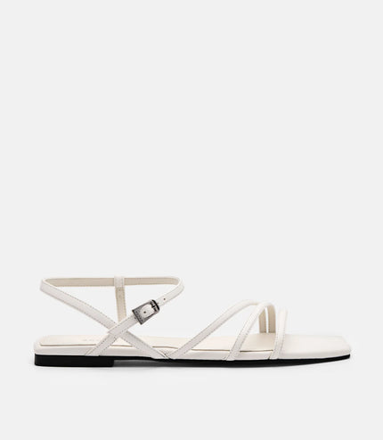 Peggy Ankle Strap Sandals - White
