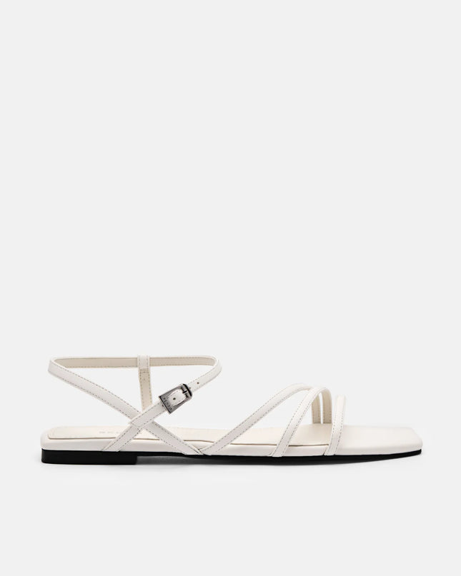 Peggy Ankle Strap Sandals - White