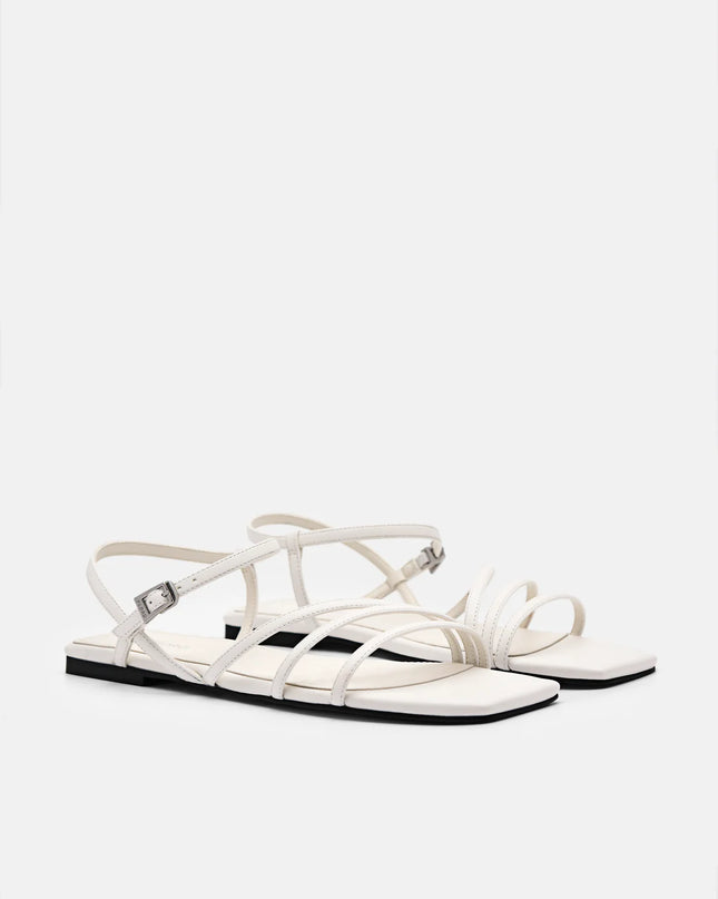 Peggy Ankle Strap Sandals - White