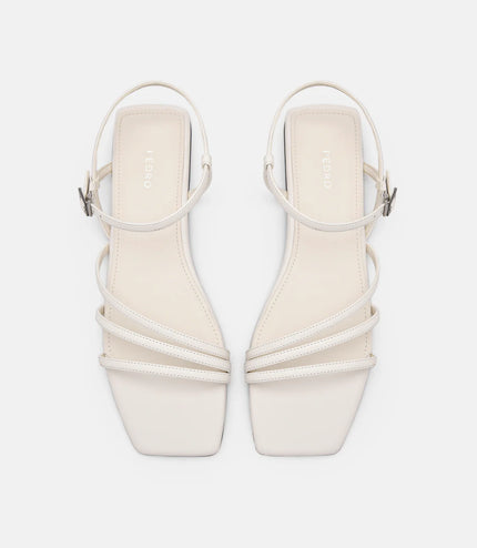 Peggy Ankle Strap Sandals - White