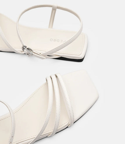 Peggy Ankle Strap Sandals - White