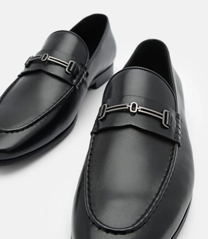 Anthony Leather Loafers - Black