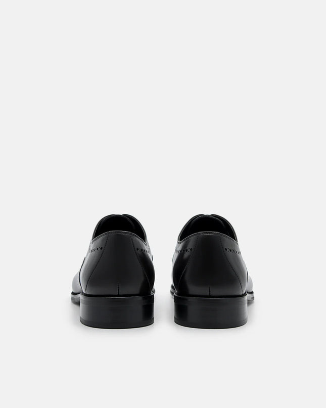 Leather Brogue Oxford Shoes - Black