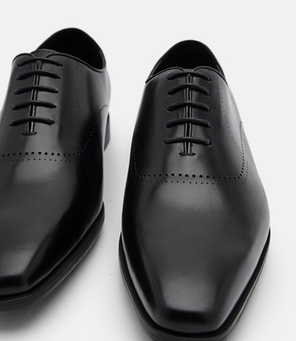 Altitude Lightweight Leather Oxford Shoes - Black