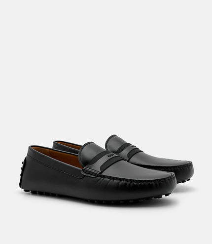 Leather Band Moccasins - Black