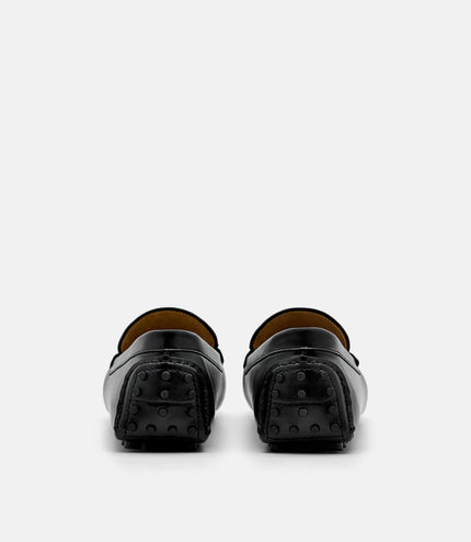 Leather Band Moccasins - Black