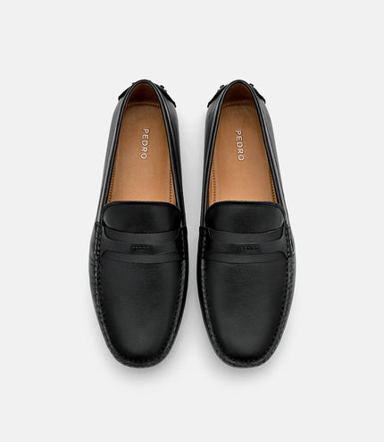 Leather Band Moccasins - Black