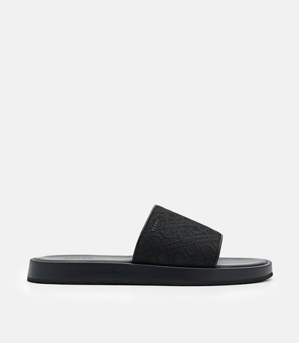 PEDRO Icon Jacquard Slide Sandals - Black