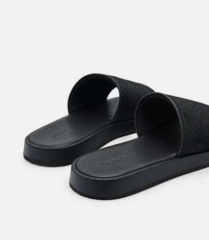PEDRO Icon Jacquard Slide Sandals - Black