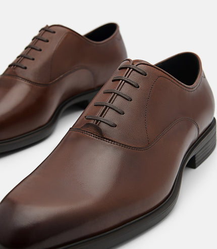 Leather Oxford Shoes - Brown