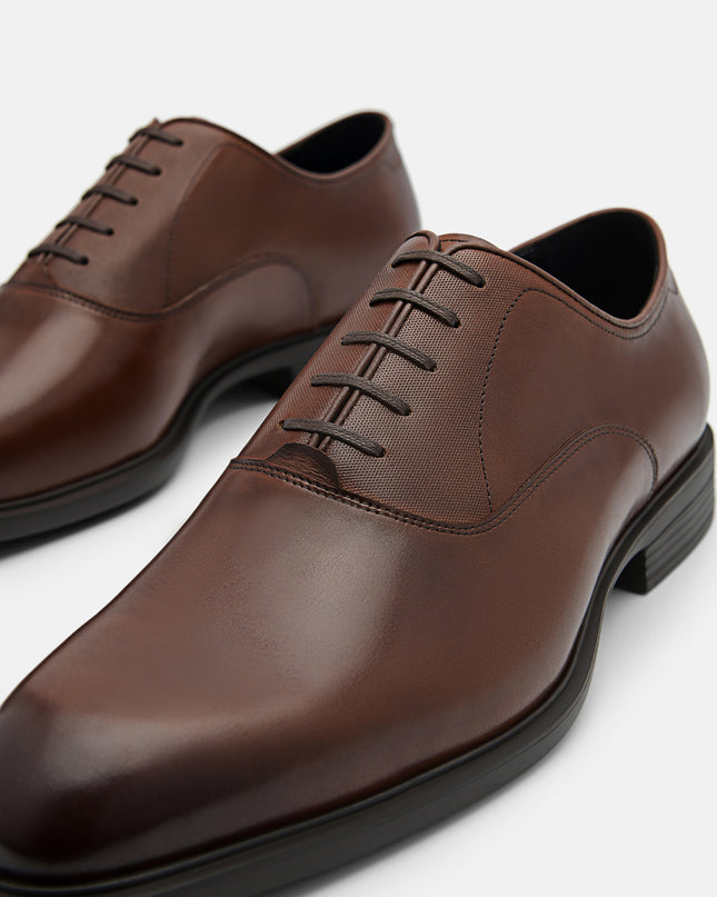 Leather Oxford Shoes - Brown