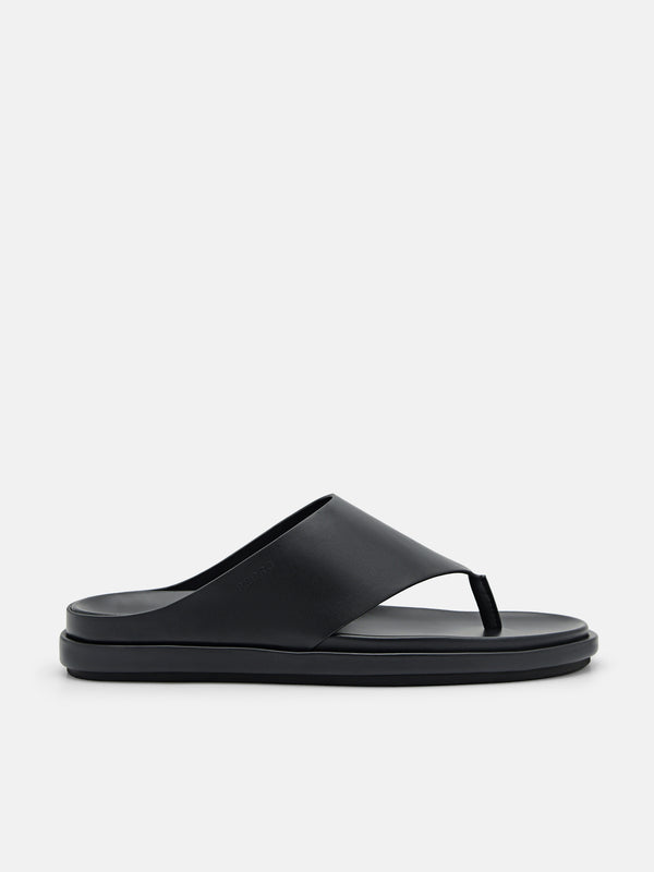 Microfiber Thong Sandals - Black