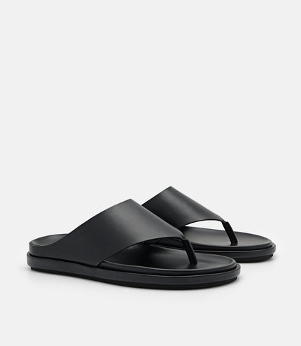 Microfiber Thong Sandals - Black