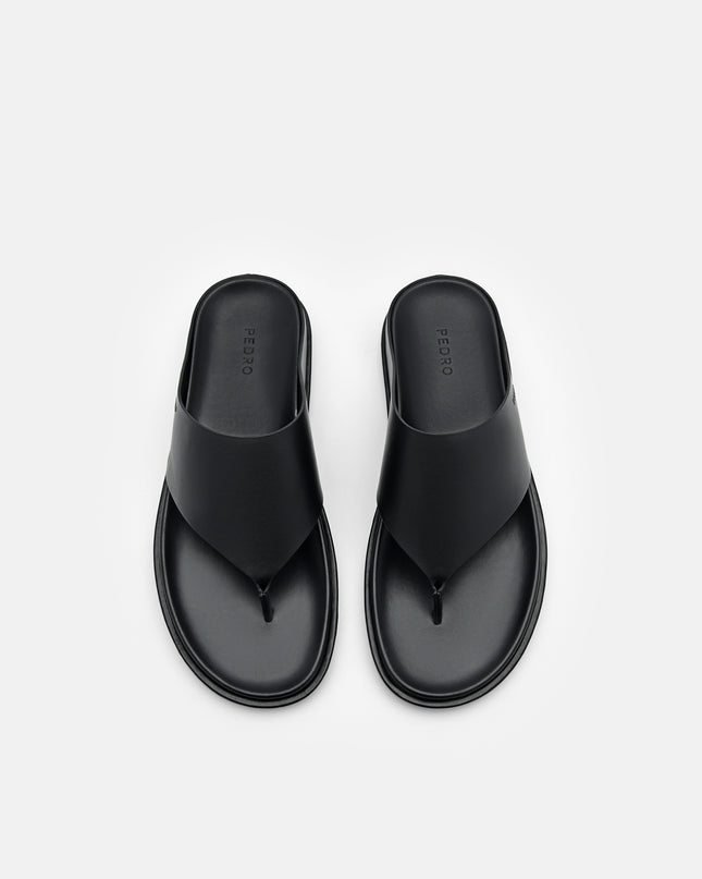 Microfiber Thong Sandals - Black