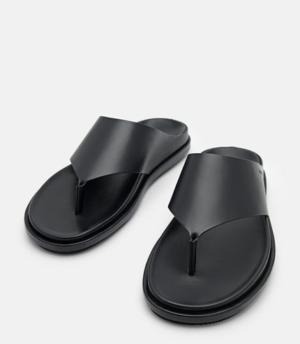 Microfiber Thong Sandals - Black