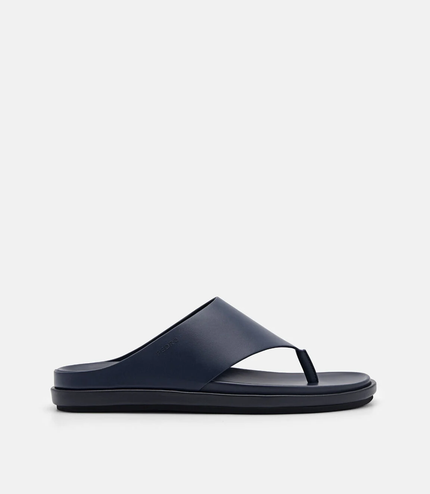 Microfiber Thong Sandals - Navy