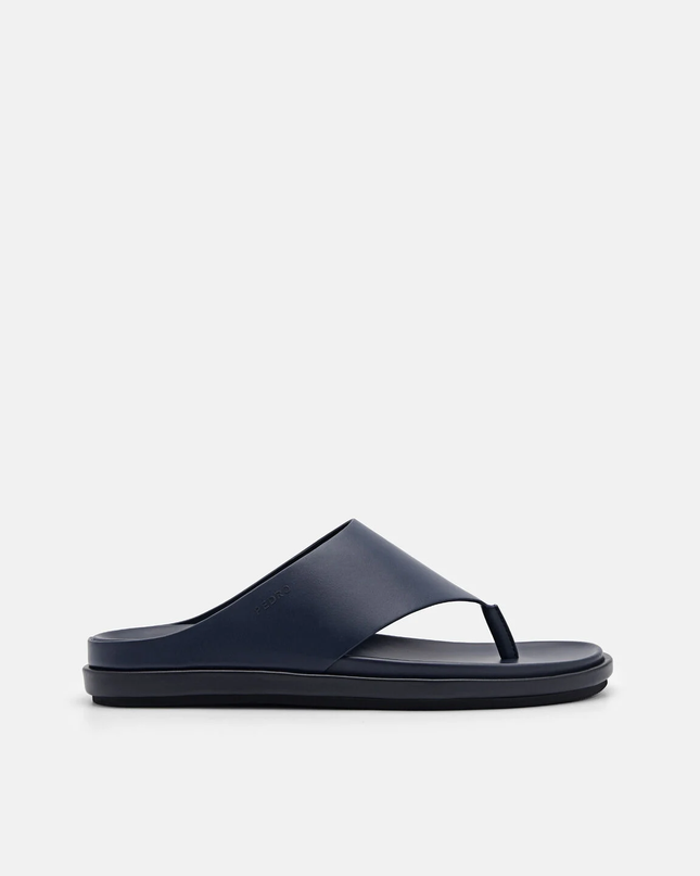 Microfiber Thong Sandals - Navy