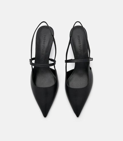 PEDRO Studio Amerie Leather Heel Pumps - Black