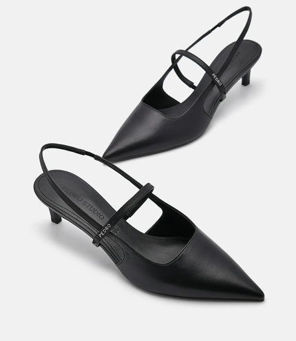PEDRO Studio Amerie Leather Heel Pumps - Black