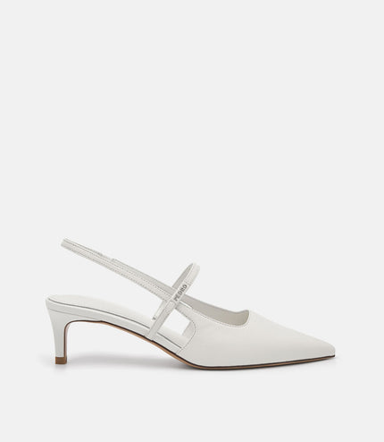 PEDRO Studio Amerie Leather Heel Pumps - Chalk