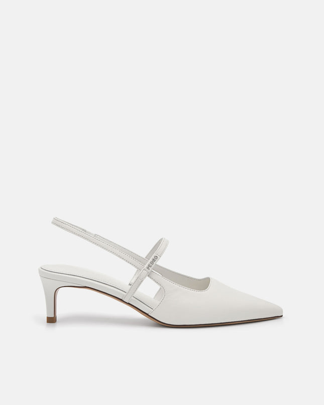 PEDRO Studio Amerie Leather Heel Pumps - Chalk