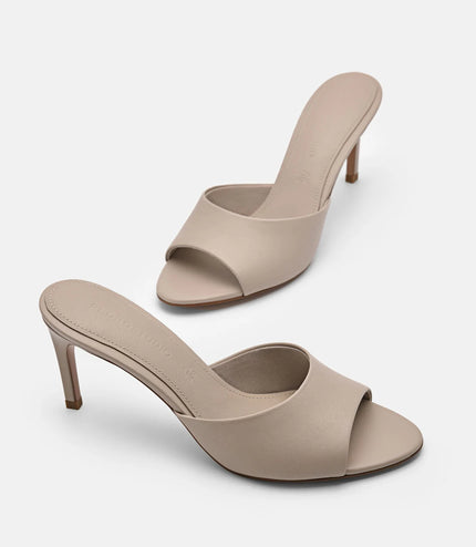 PEDRO Studio Ashley Leather Heel Sandals - Taupe
