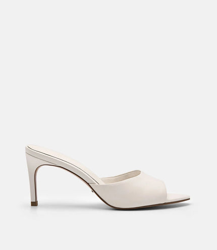 PEDRO Studio Ashley Leather Heel Sandals - Chalk