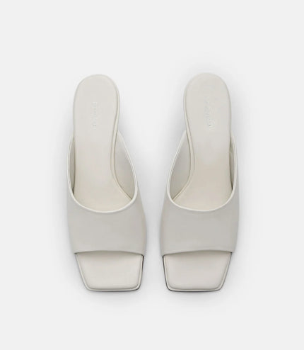 Oriana Leather Wedge Sandals - Chalk