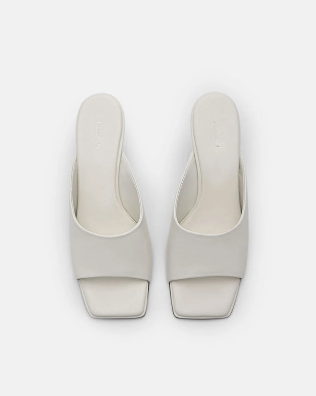 Oriana Leather Wedge Sandals - Chalk