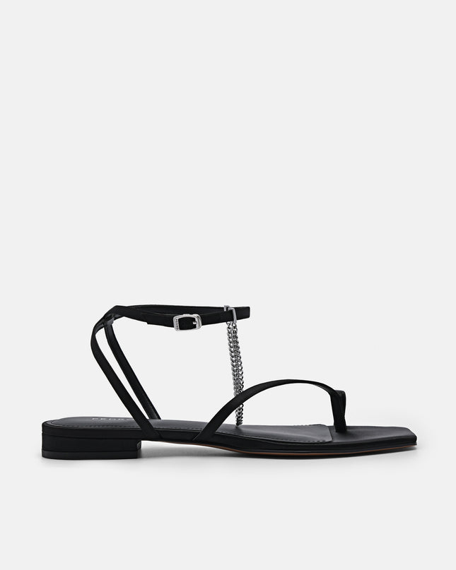 Lia Ankle Strap Sandals - Black