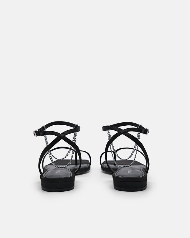 Lia Ankle Strap Sandals - Black