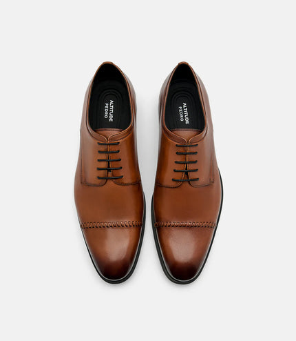 Altitude Lightweight Leather Derby Shoes - Cognac