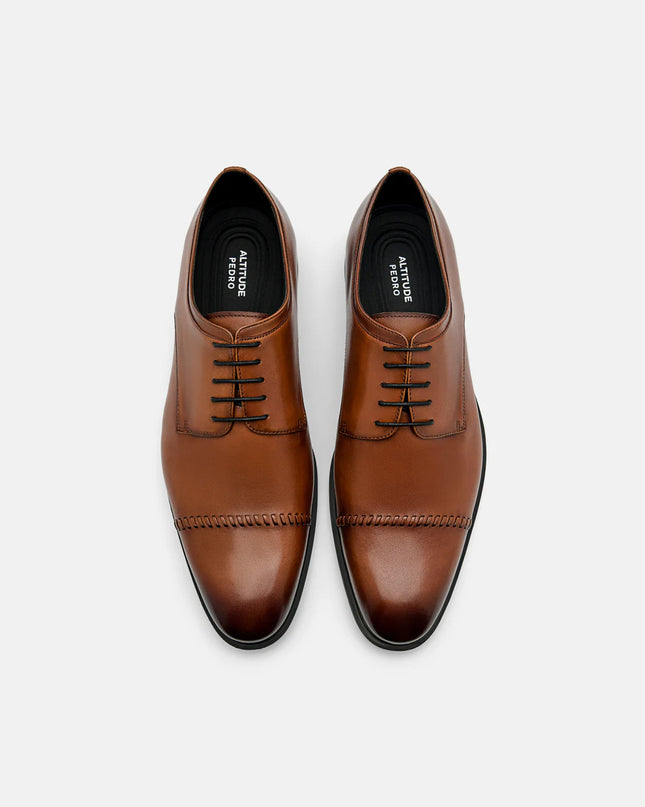 Altitude Lightweight Leather Derby Shoes - Cognac