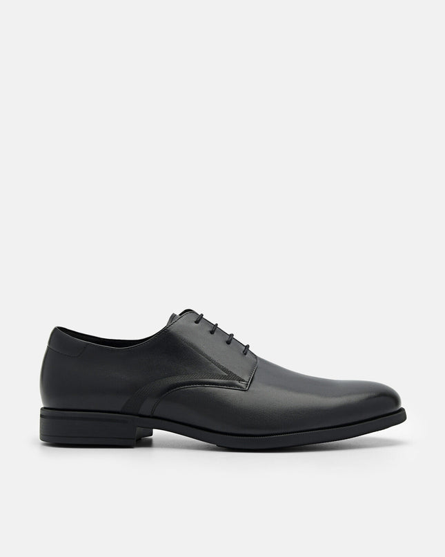 Altitude Lightweight Embossed Leather Derby Shoes - Black