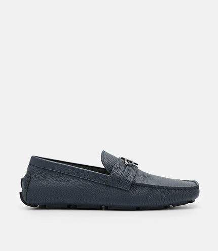 PEDRO Icon Leather Moccasins - Navy