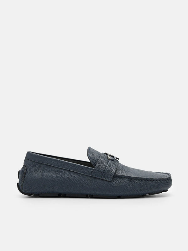 PEDRO Icon Leather Moccasins - Navy