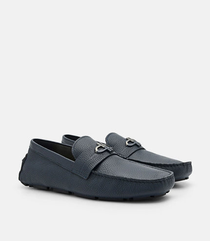 PEDRO Icon Leather Moccasins - Navy