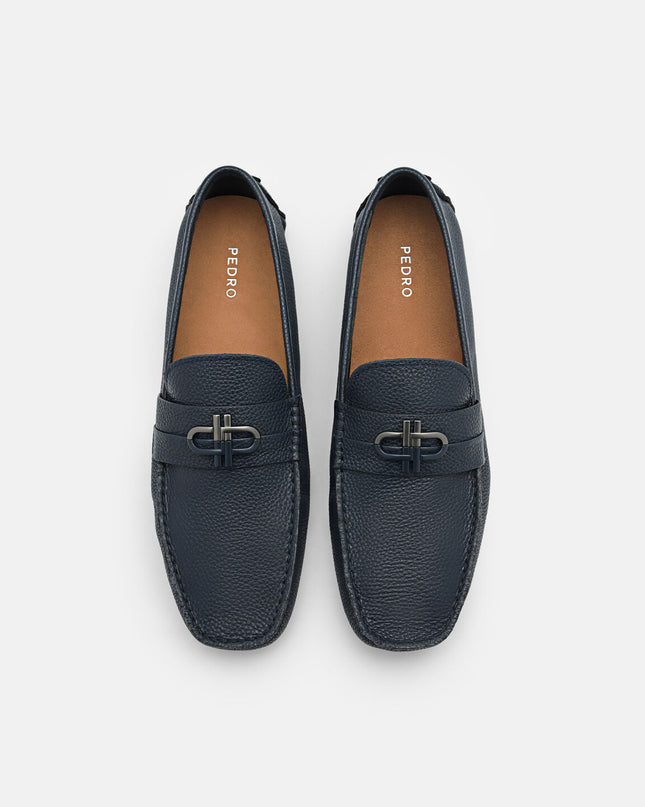 PEDRO Icon Leather Moccasins - Navy