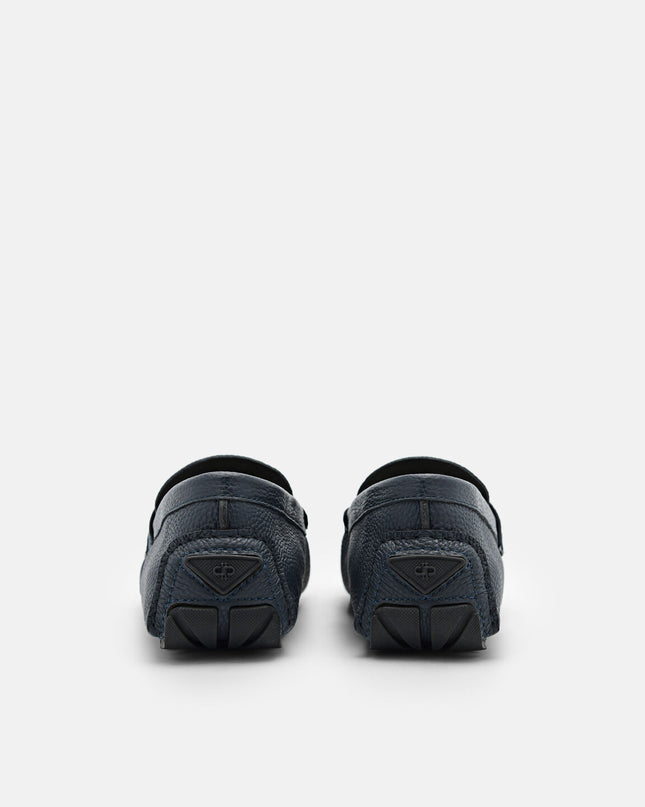 PEDRO Icon Leather Moccasins - Navy