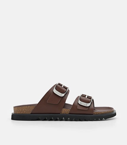 Helix Slide Sandals - Dark brown