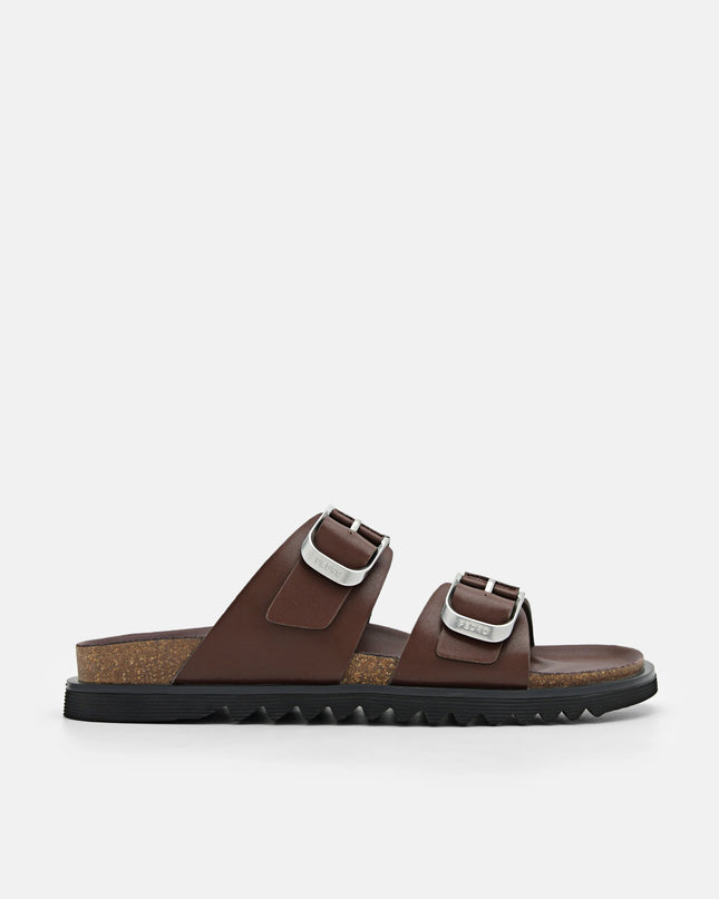 Helix Slide Sandals - Dark brown