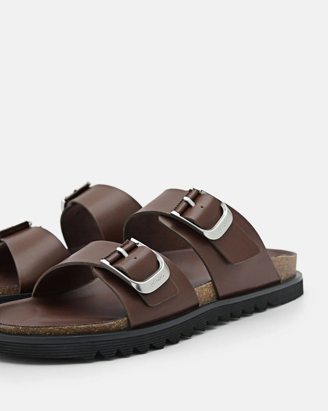 Helix Slide Sandals - Dark brown